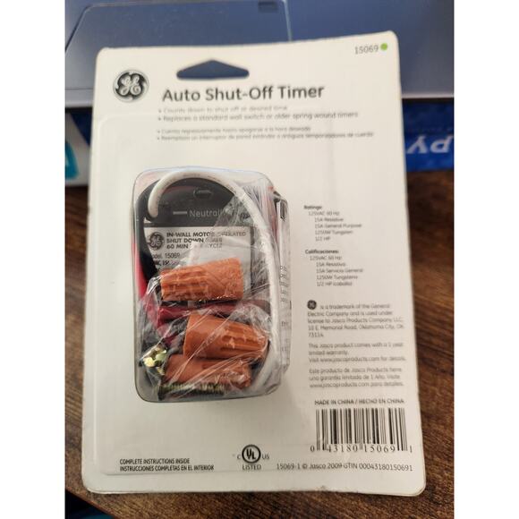 GE Indoor In-Wall Auto Shut-Off Fan Light Timer CFL ready 15068 New - Picture 3 of 3